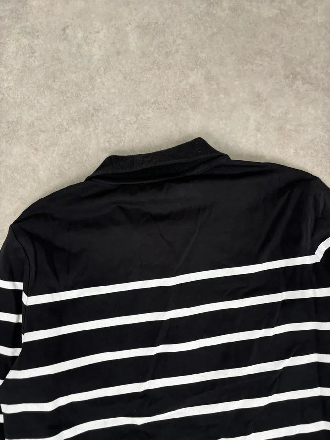 AW2018 Balmain Black Cotton Striped Polo Sweater FzgrONF 5