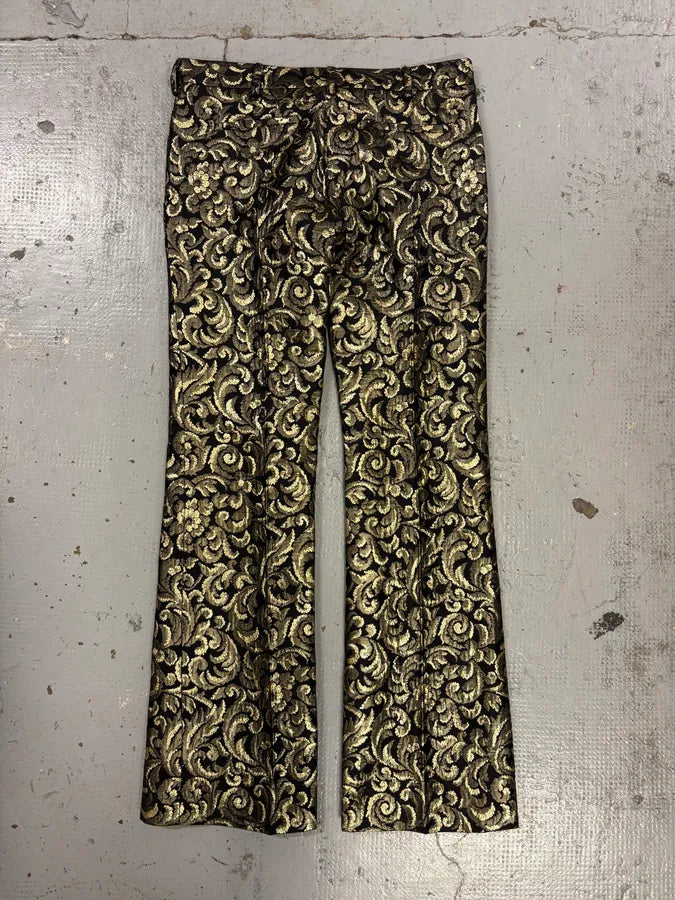 FW2010 Balmain Black Jacquard Metallic Floral Pants KtuMMAX 6
