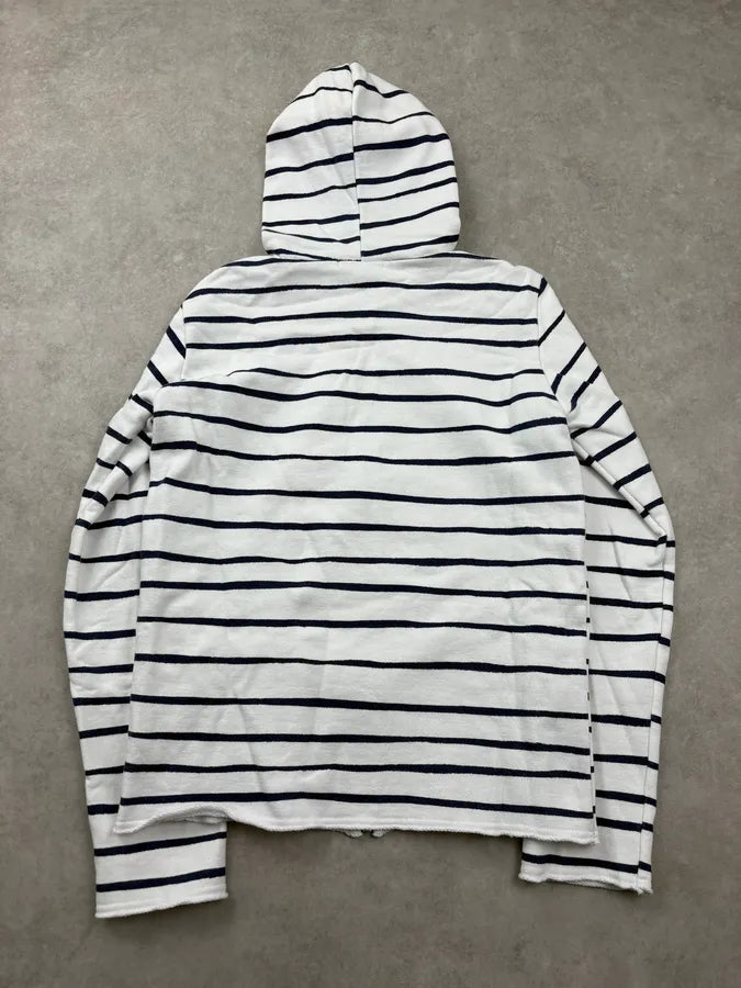 FW2010 Comme des Garçons Marine White Striped Zip-up Hoodie fxcLIOj 5