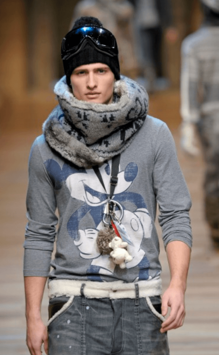 FW2010 Dolce & Gabbana Grey Mickey Mouse Longsleeve T-Shirt  XgTpllr 1