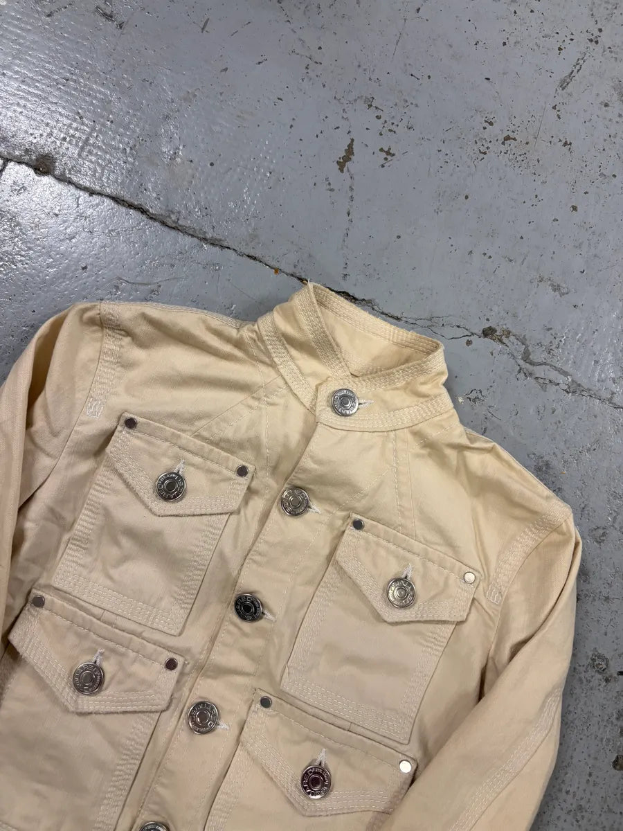 SS2005 Dsquared2 Cream Cotton Multi-Pocket Cargo Jacket EfLQxfg 3