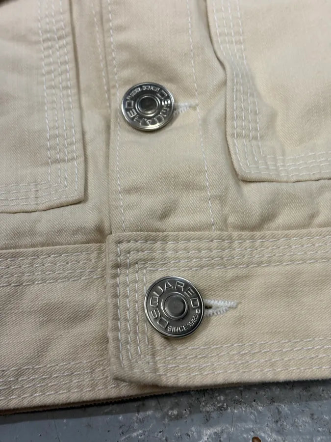 SS2005 Dsquared2 Cream Cotton Multi-Pocket Cargo Jacket EfLQxfg 9