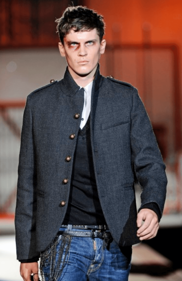 FW2010 Dsquared2 Grey Wool Military Buttoned Jacket BCiJExX 1