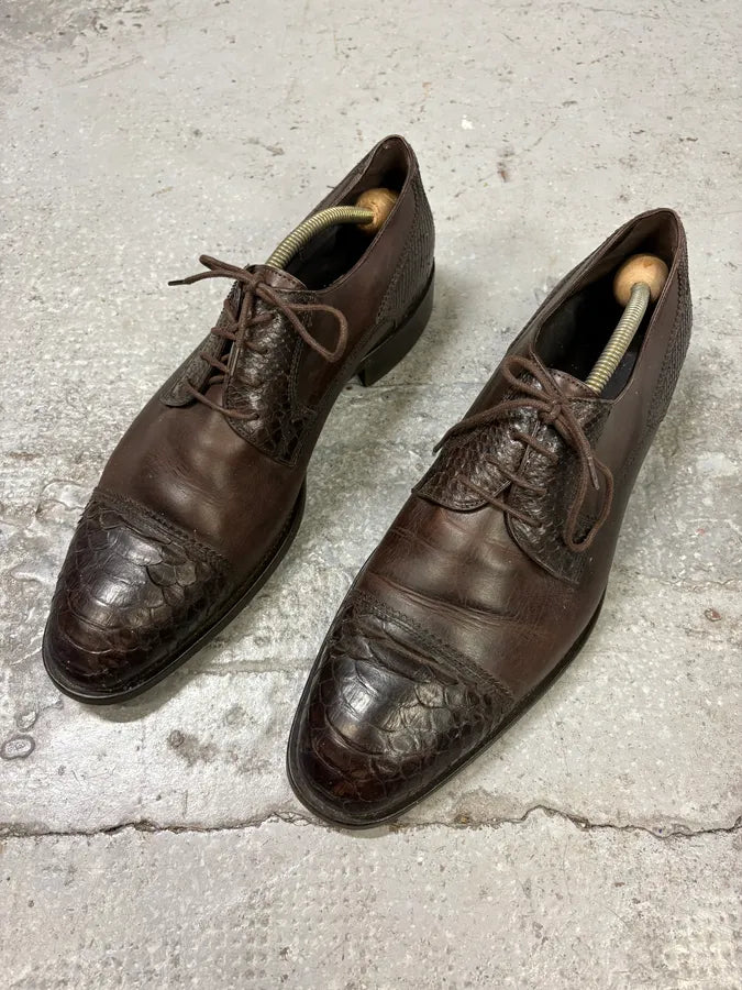FW2010 Giorgio Armani Python Leather Brown Loafers CndXeQV 2