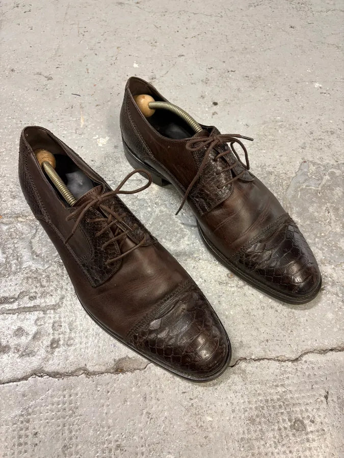 FW2010 Giorgio Armani Python Leather Brown Loafers CndXeQV 3