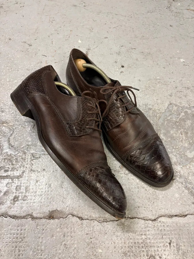 FW2010 Giorgio Armani Python Leather Brown Loafers CndXeQV 4