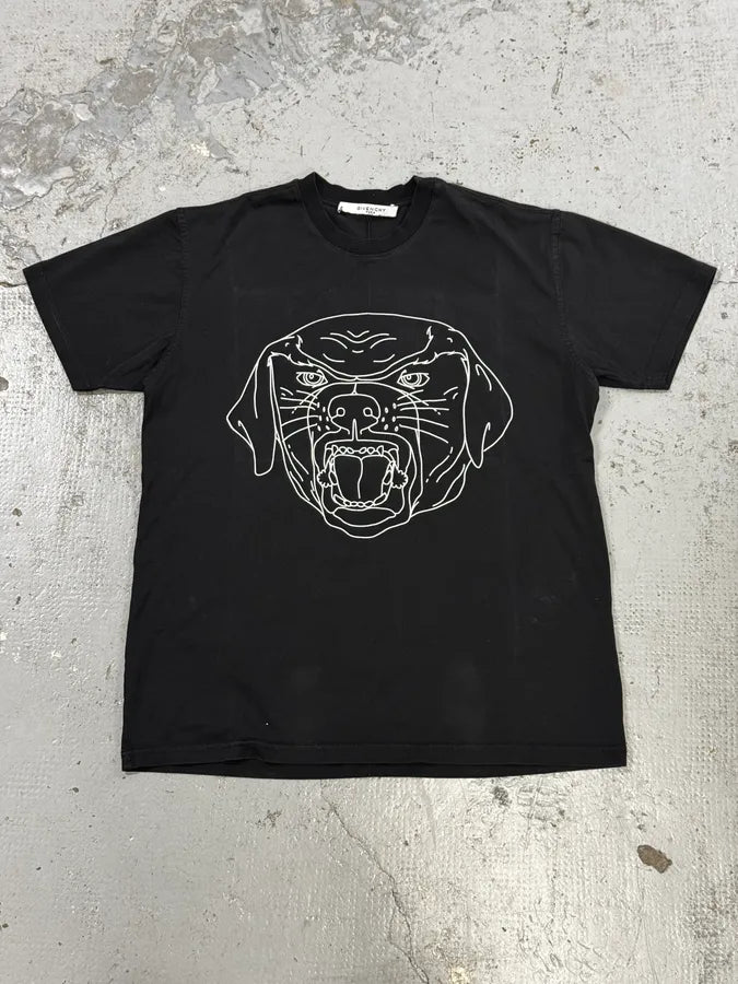 SS2017 Givenchy Black Cotton Rottweiler Graphic T-Shirt by Riccardo Tisci hnixpjw 0