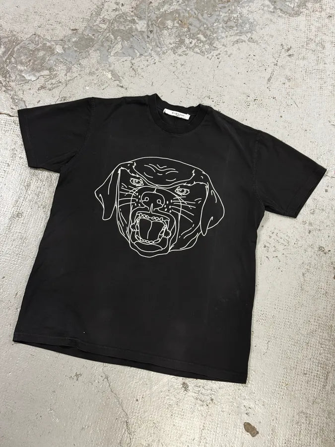 SS2017 Givenchy Black Cotton Rottweiler Graphic T-Shirt by Riccardo Tisci hnixpjw 4