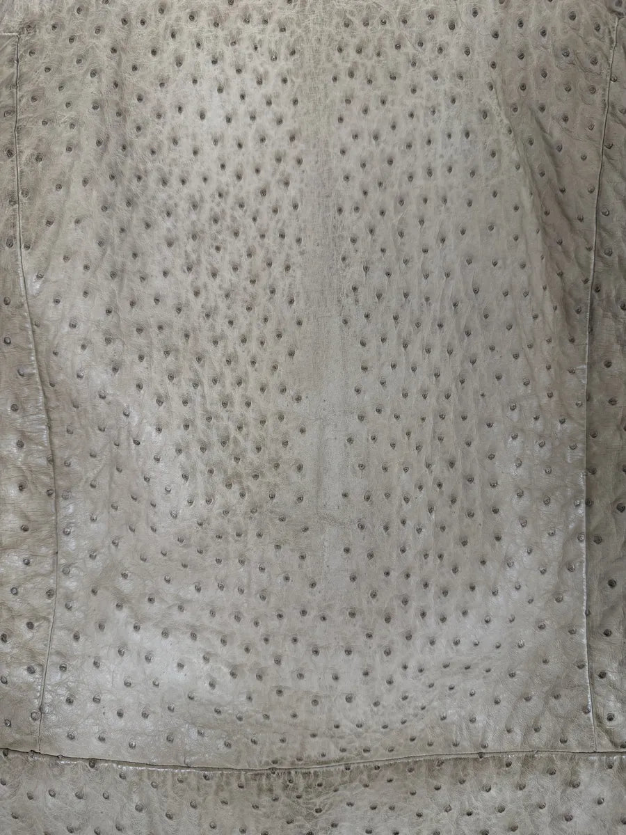 FW2010 Gucci Beige Asymmetrical Ostrich Leather Jacket by Frida Giannini AKLeIfL 9