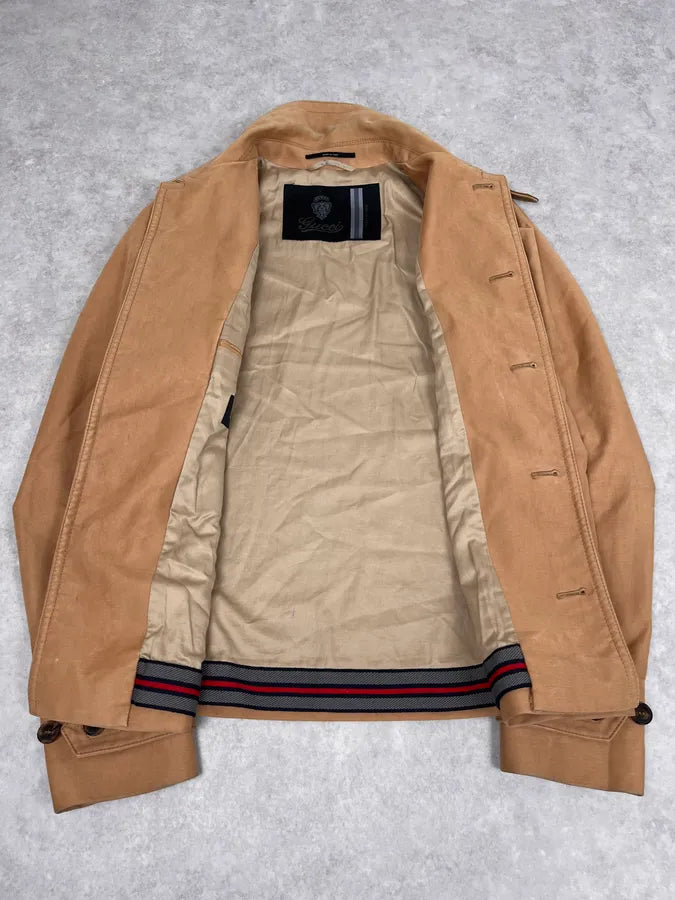 FW2010 Gucci Beige Buttoned Classy Jacket by Frida Giannini sLjzmok 8