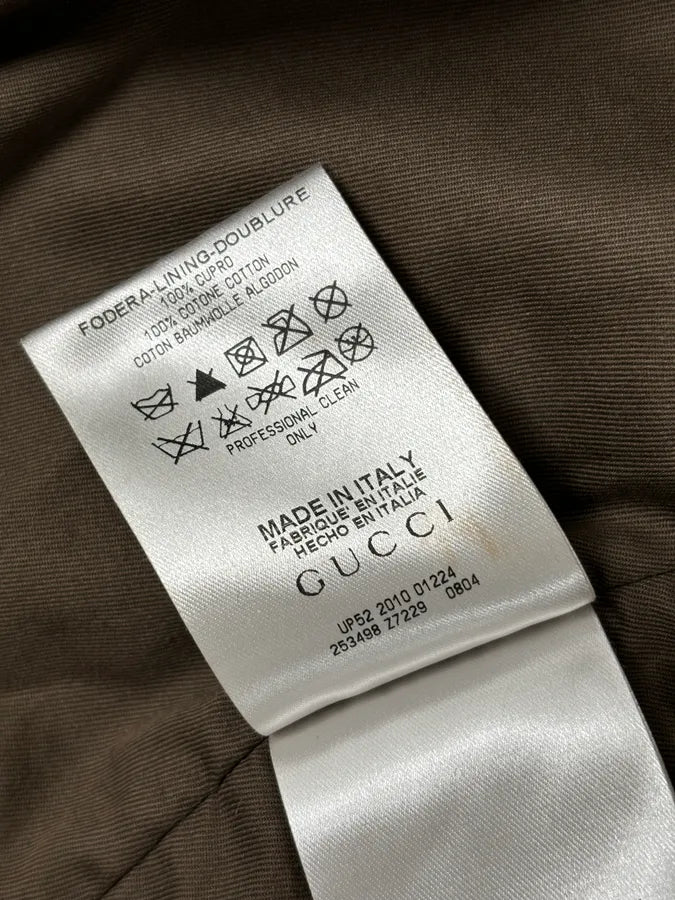 AW2010 Gucci Brown Hybrid Leather Sleeve Bomber Jacket ihYfrop 14