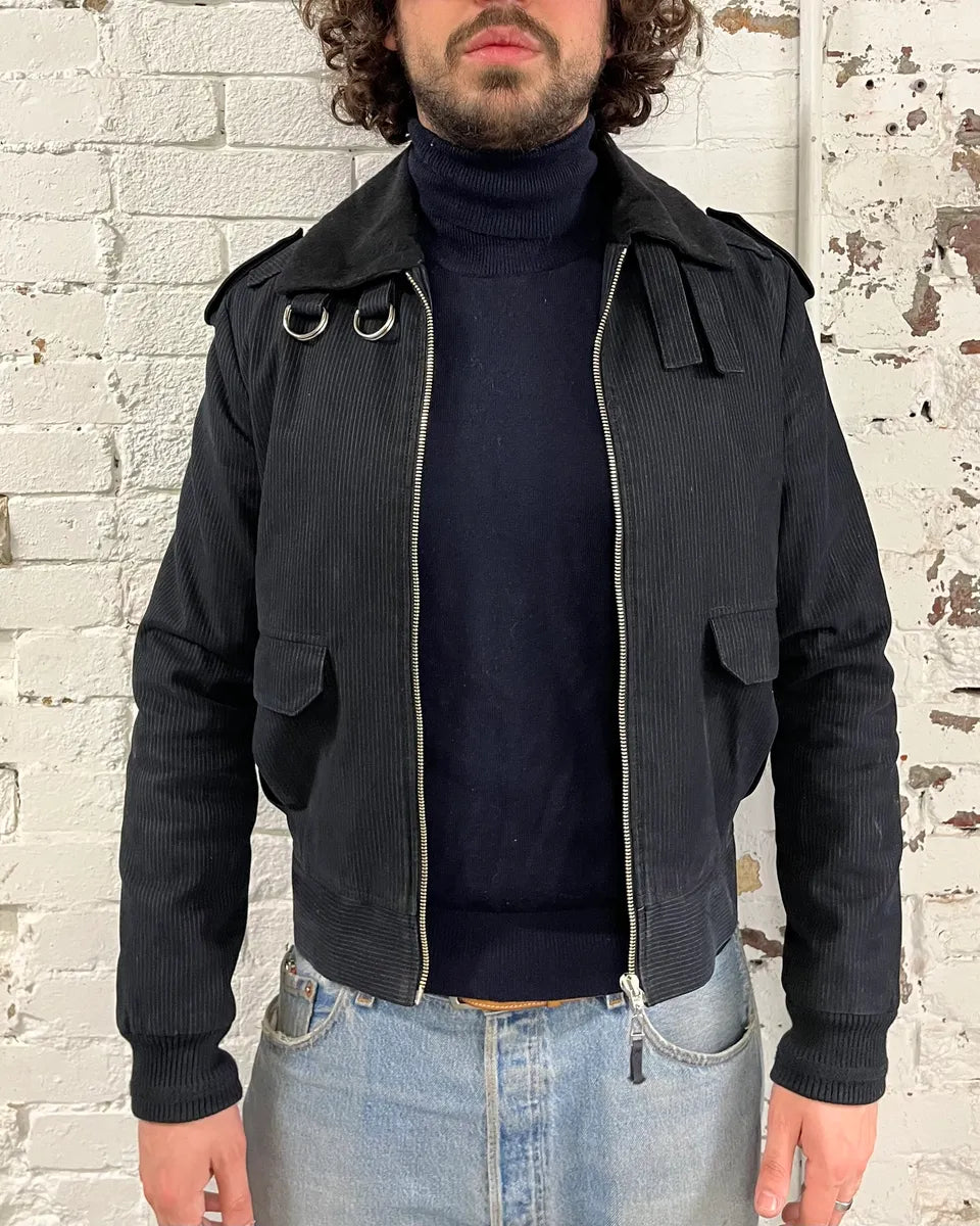 FW2010 Kris Van Assche Black Stripped Bomber Jacket  SHswpPs 1