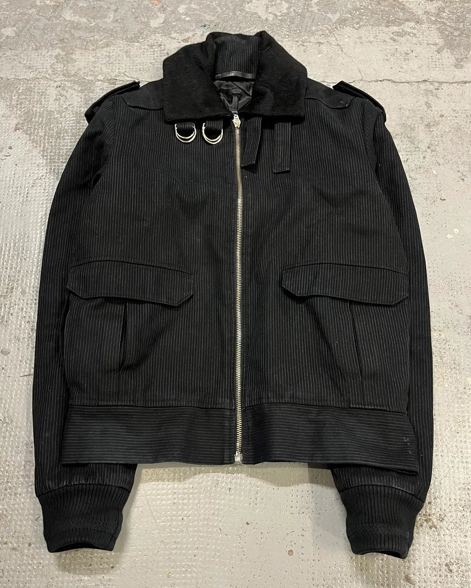 FW2010 Kris Van Assche Black Stripped Bomber Jacket  SHswpPs 3