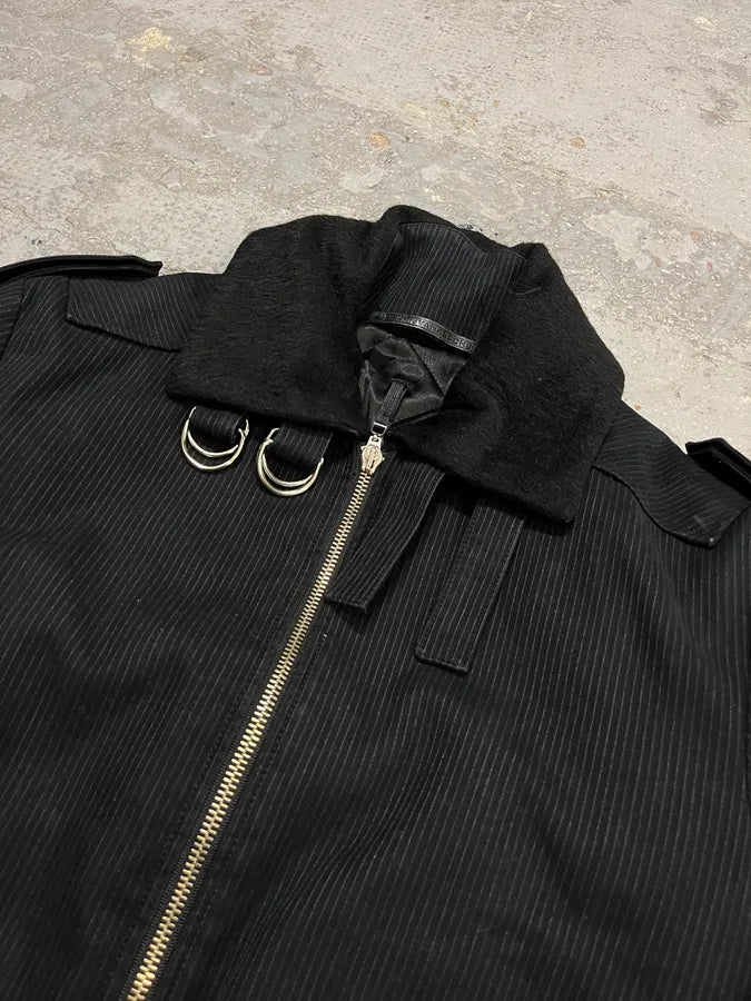 FW2010 Kris Van Assche Black Stripped Bomber Jacket  SHswpPs 4