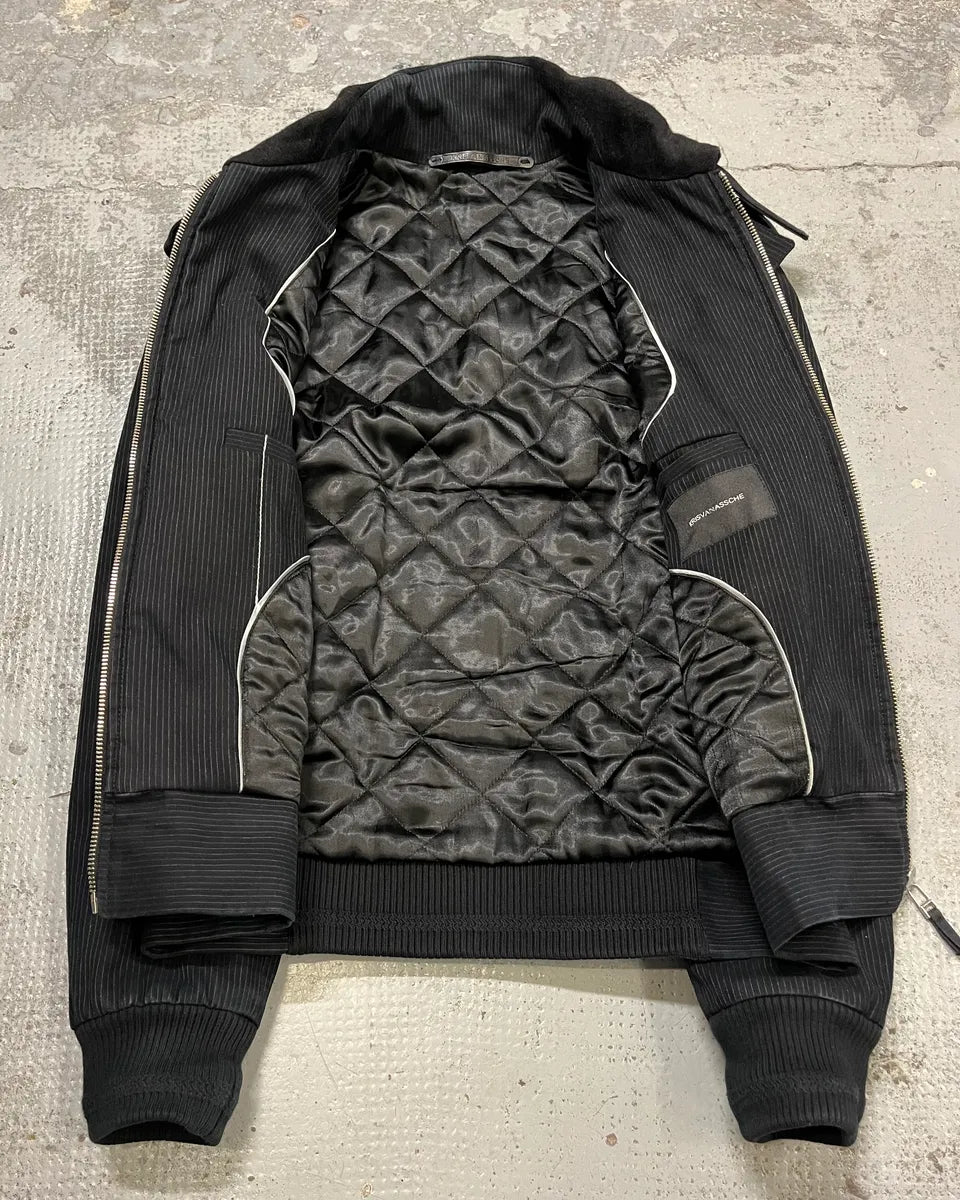 FW2010 Kris Van Assche Black Stripped Bomber Jacket  SHswpPs 6