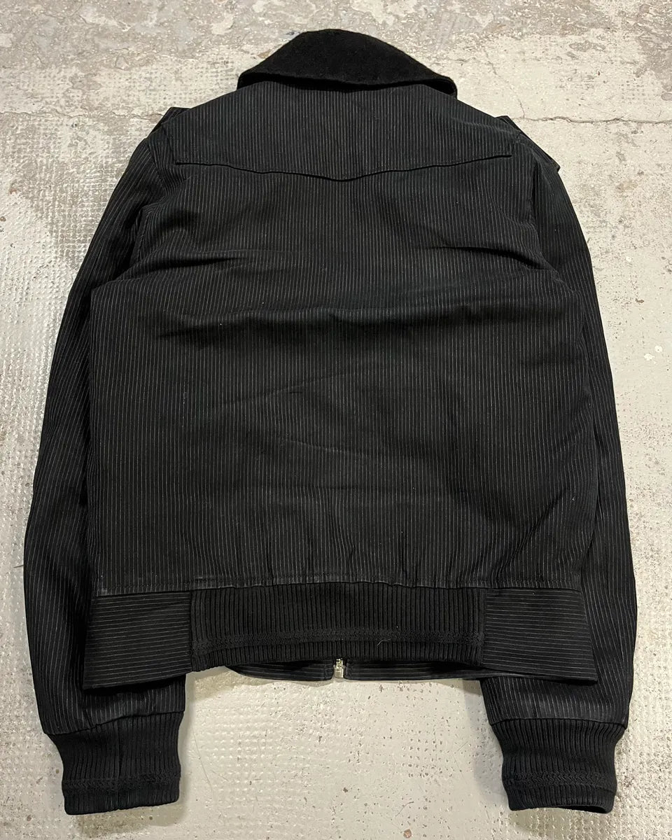 FW2010 Kris Van Assche Black Stripped Bomber Jacket  SHswpPs 7