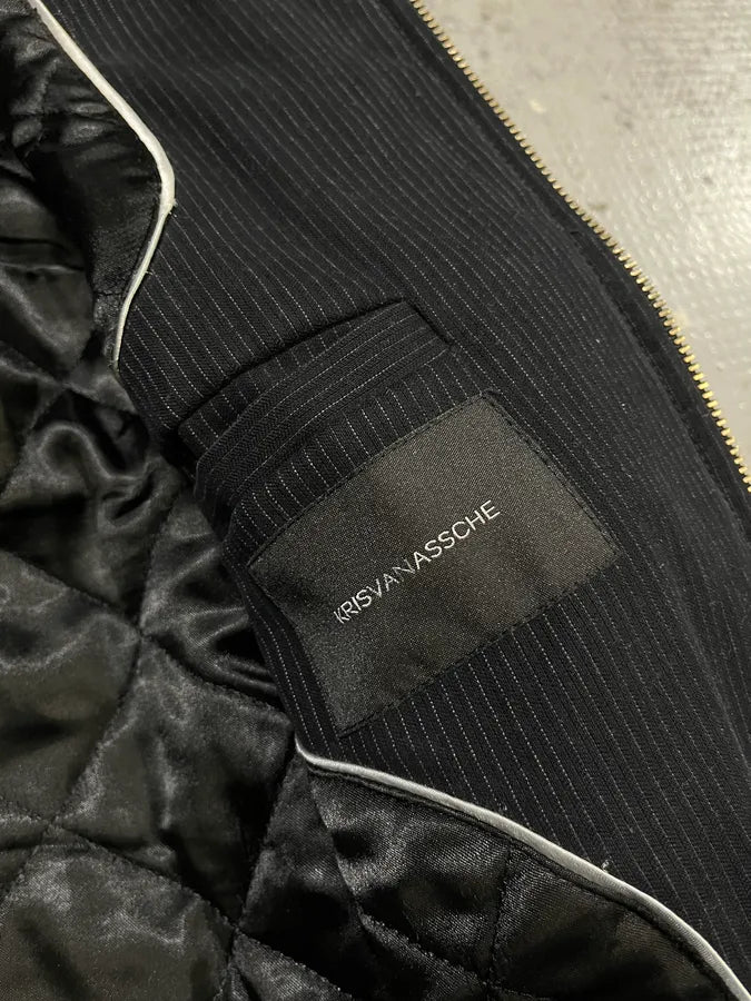 FW2010 Kris Van Assche Black Stripped Bomber Jacket  SHswpPs 9