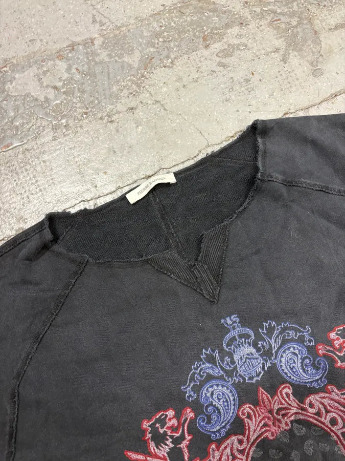 FW2010 Pierre Balmain Grey Heraldic Crest Sleeveless Sweater GQJNNlw 4