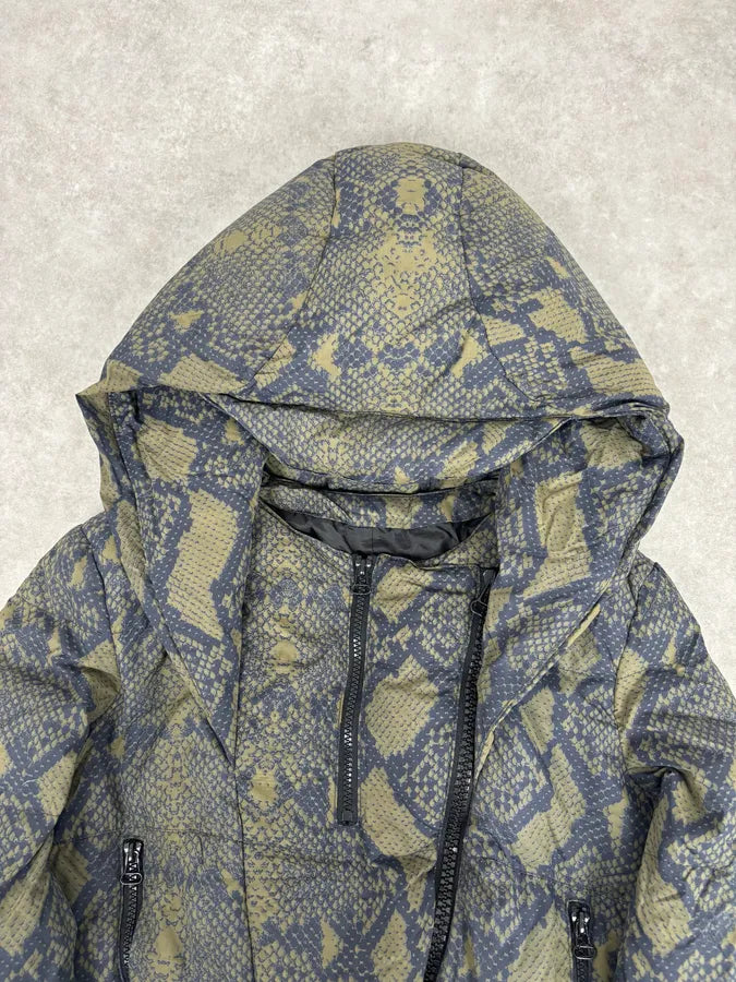 FW2012 Pierre Balmain Khaki Snake Cropped Asymmetrical Puffer Jacket PjFdtlp 3