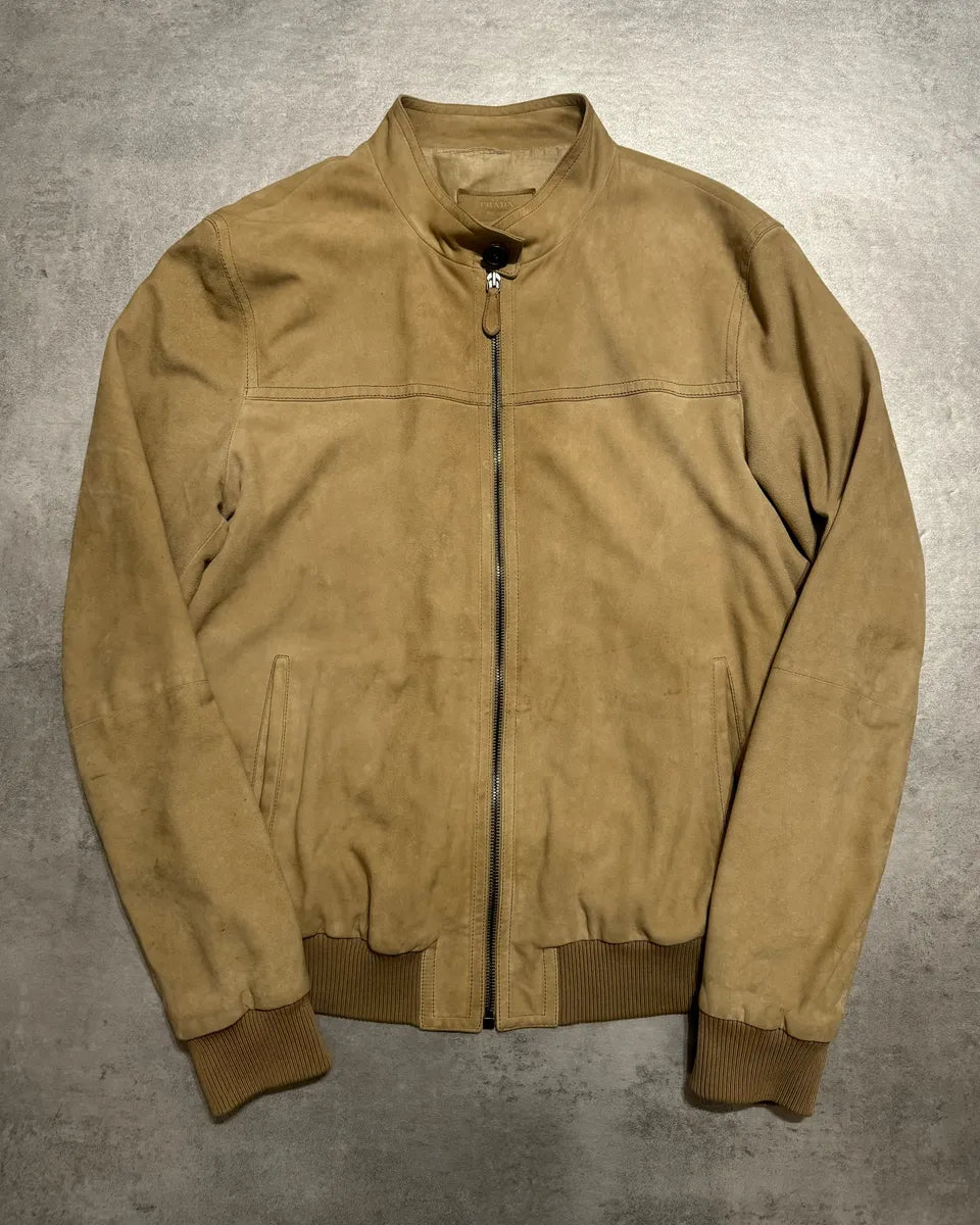 FW2010 Prada Beige Leather Soft Italian Jacket nKWSyRY 0