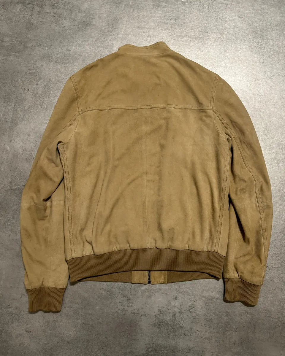 FW2010 Prada Beige Leather Soft Italian Jacket nKWSyRY 1