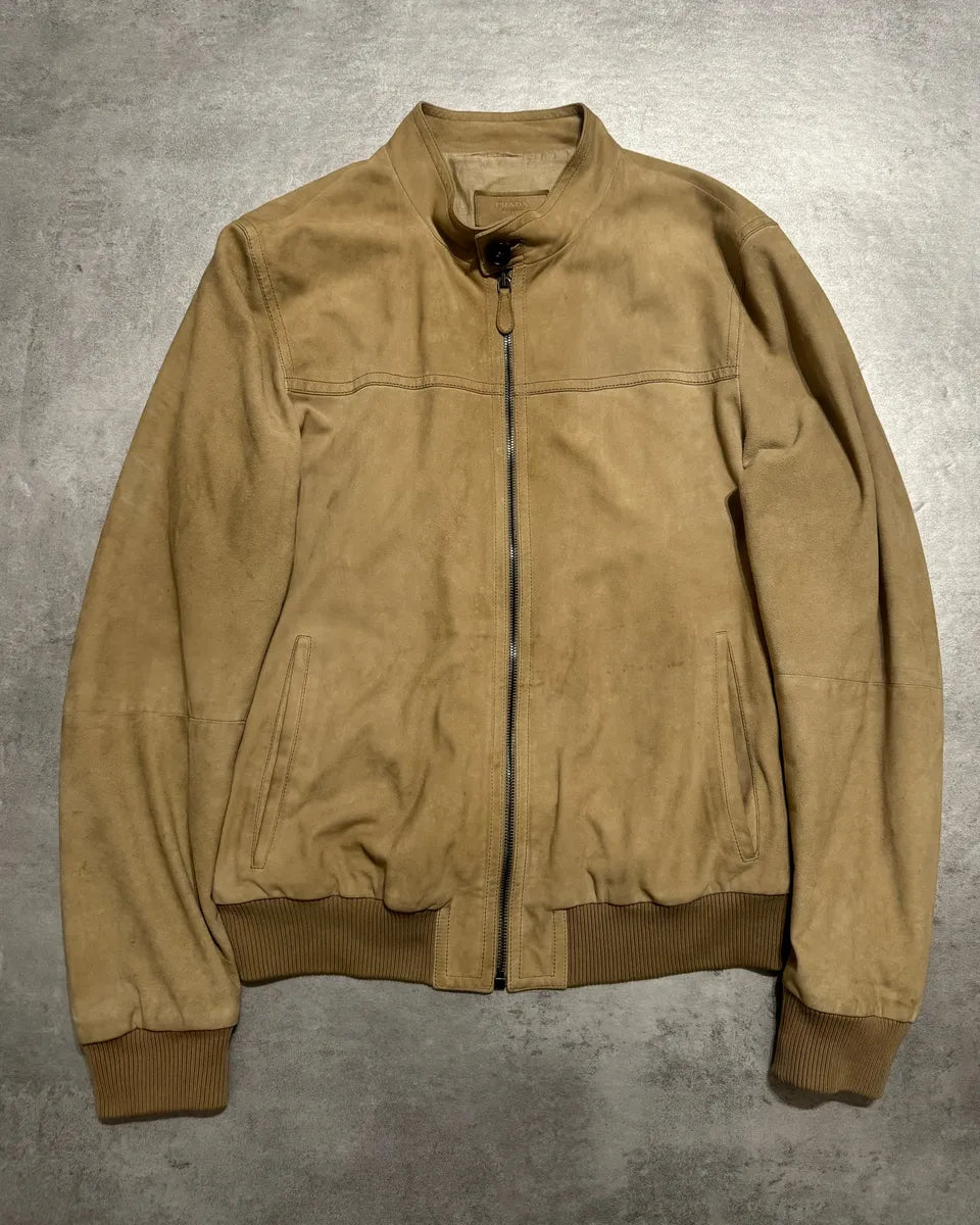 FW2010 Prada Beige Leather Soft Italian Jacket nKWSyRY 2