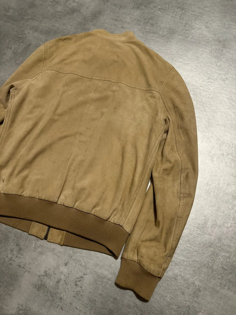 FW2010 Prada Beige Leather Soft Italian Jacket nKWSyRY 3