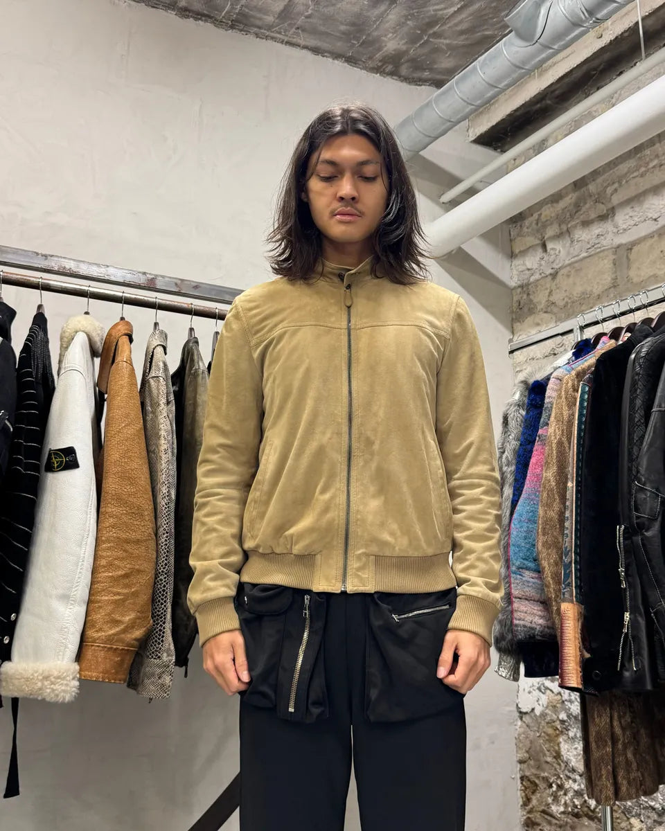 FW2010 Prada Beige Leather Soft Italian Jacket nKWSyRY 4