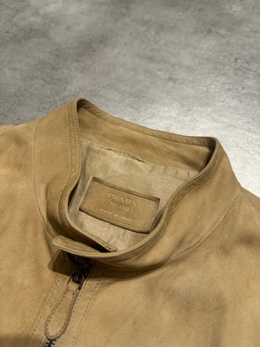 FW2010 Prada Beige Leather Soft Italian Jacket nKWSyRY 8