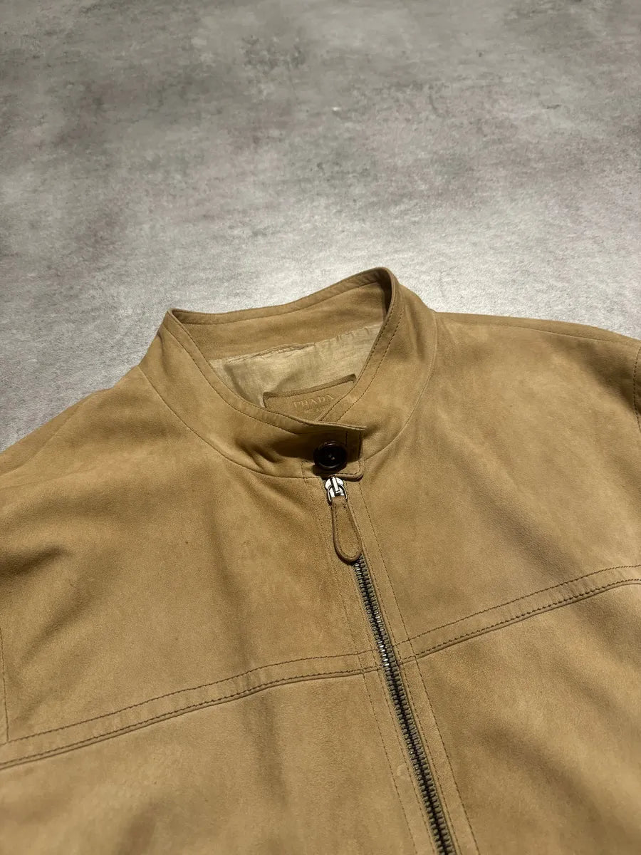 FW2010 Prada Beige Leather Soft Italian Jacket nKWSyRY 9
