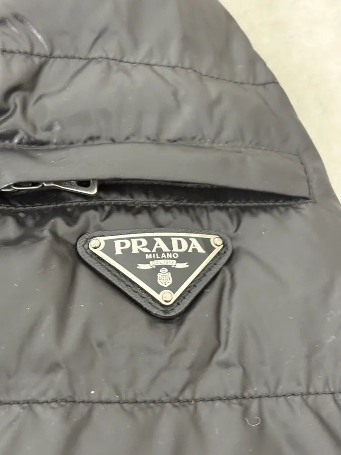 FW2010 Prada Black Nylon Quilted Puffer Jacket dyDnIpC 11