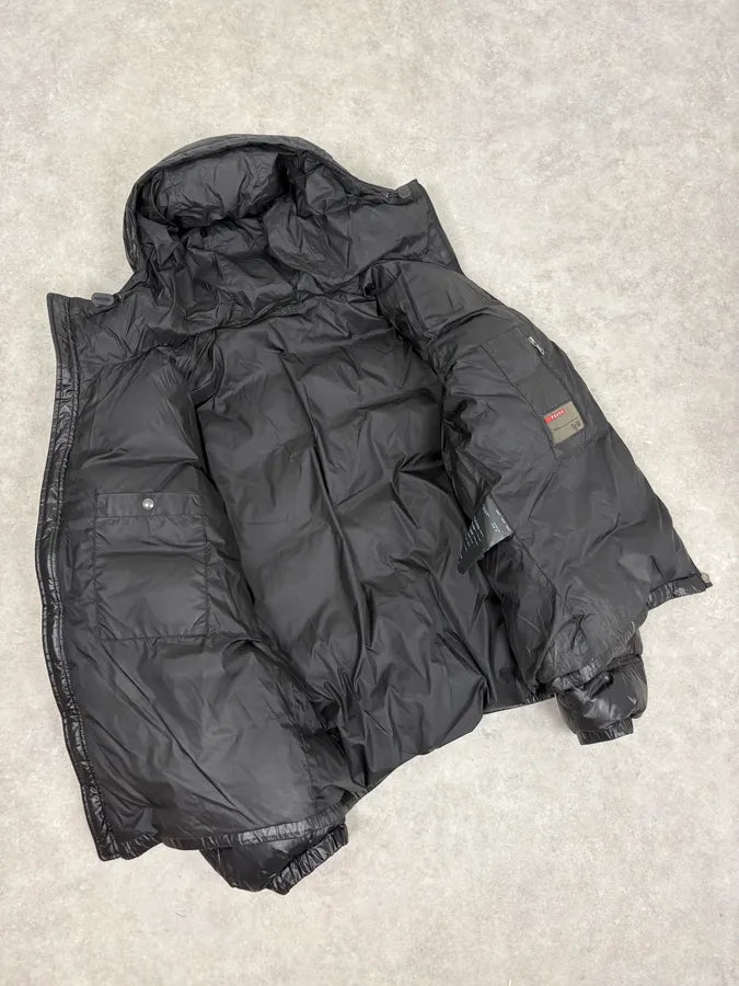 FW2010 Prada Black Nylon Quilted Puffer Jacket dyDnIpC 7