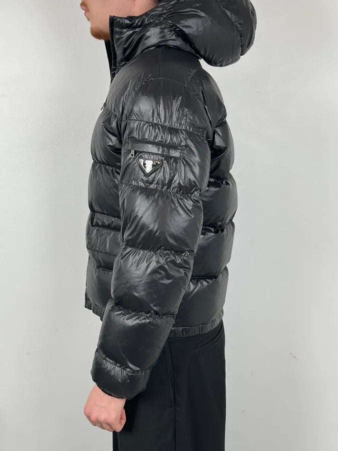FW2010 Prada Black Nylon Quilted Puffer Jacket dyDnIpC 2
