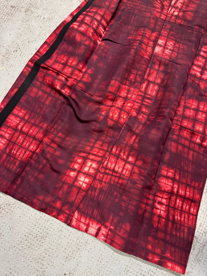 FW2010 Prada Red Silk Tartan Dress qNMxSdm 5