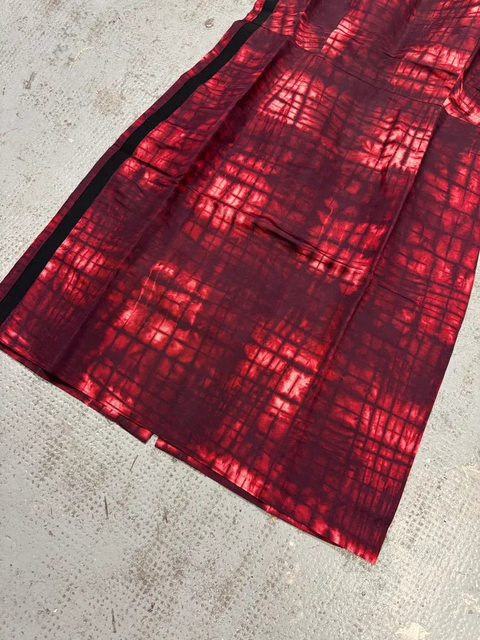 FW2010 Prada Red Silk Tartan Dress qNMxSdm 7