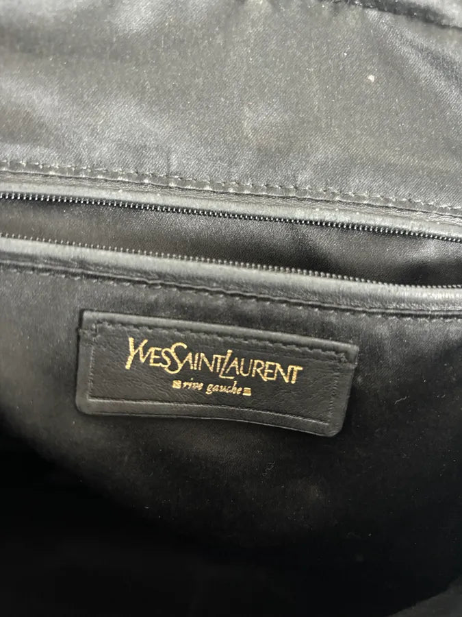 FW2010 Yves Saint Laurent Black Leather Muse Tote Bag Large ZFggzBI 10