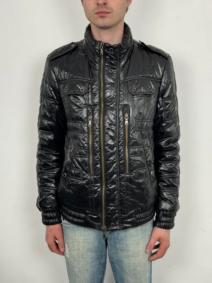 2010s Daniele Alessandrini Black Puffer Nylon Quilted Jacket XhQmMSN 1