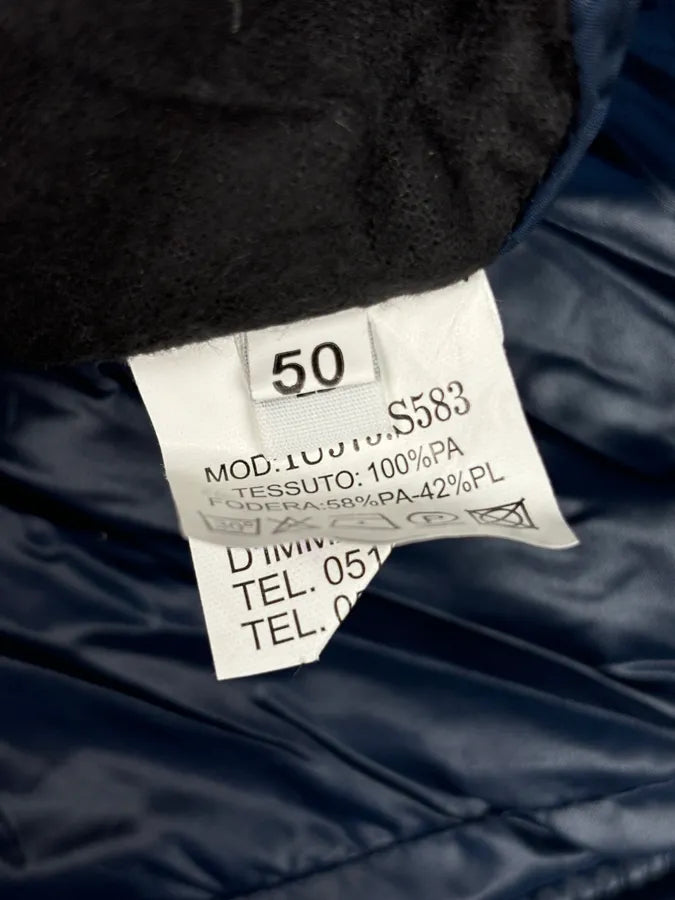 2010s Daniele Alessandrini Navy Puffer Bomber Nylon Quilted Jacket HkyVXyp 13