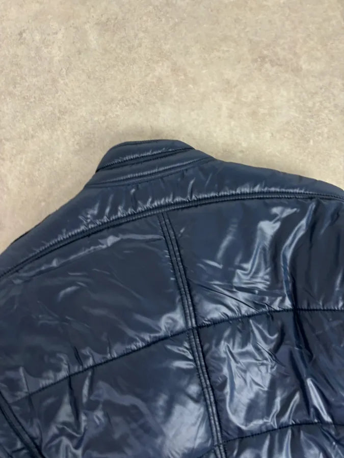 2010s Daniele Alessandrini Navy Puffer Bomber Nylon Quilted Jacket HkyVXyp 6