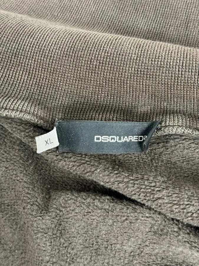 AW2005 Dsquared2 Brown Religious Graphic Zip-Up Sweater jdFlFqn 9