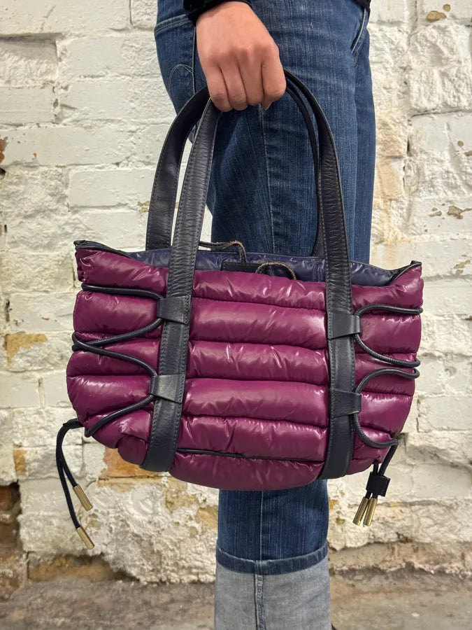 2010s Moncler Puffer Purple Handle Bag kMMgDbt 1