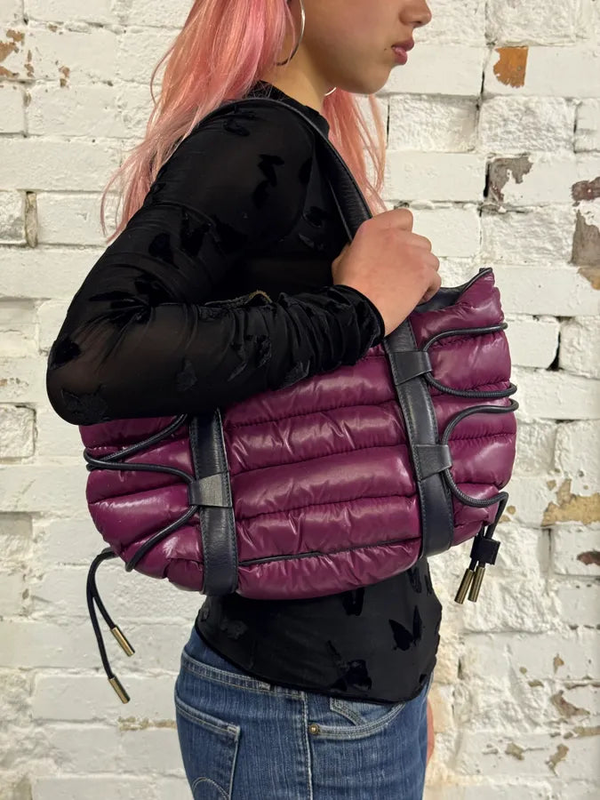 2010s Moncler Puffer Purple Handle Bag kMMgDbt 2