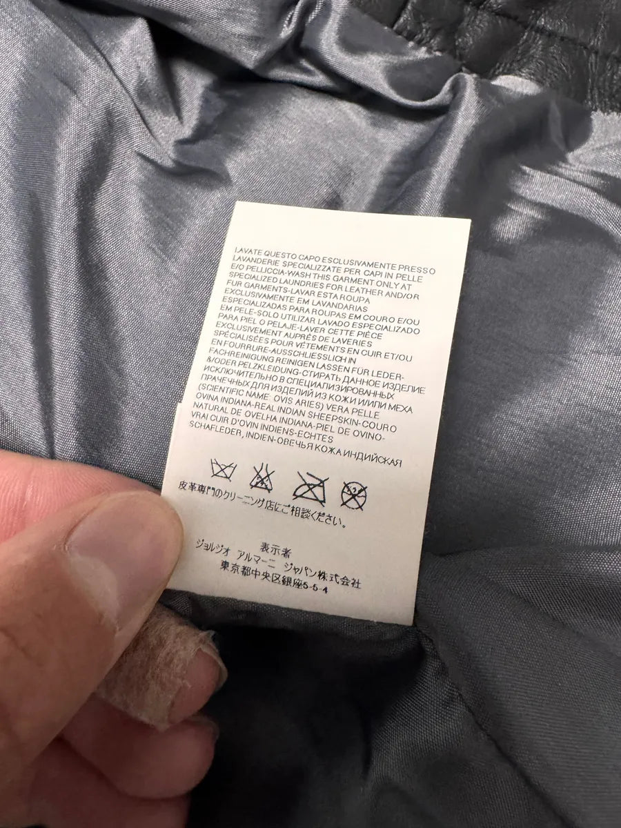 FW2011 Armani x Rihana Moto Black Leather Jacket jslDBBT 5