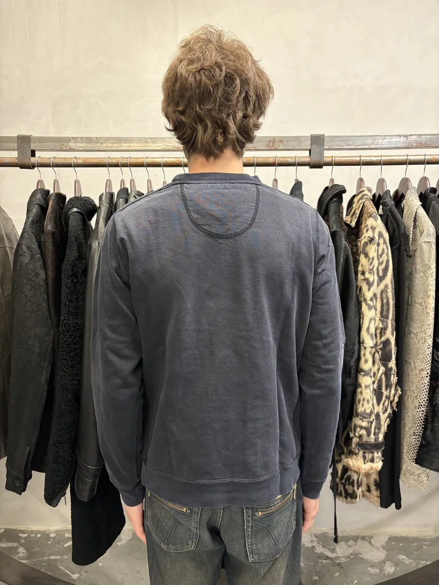 FW2011 Balenciaga Black Graphic Aged Crewneck Sweater (S) oYNCJwh 3