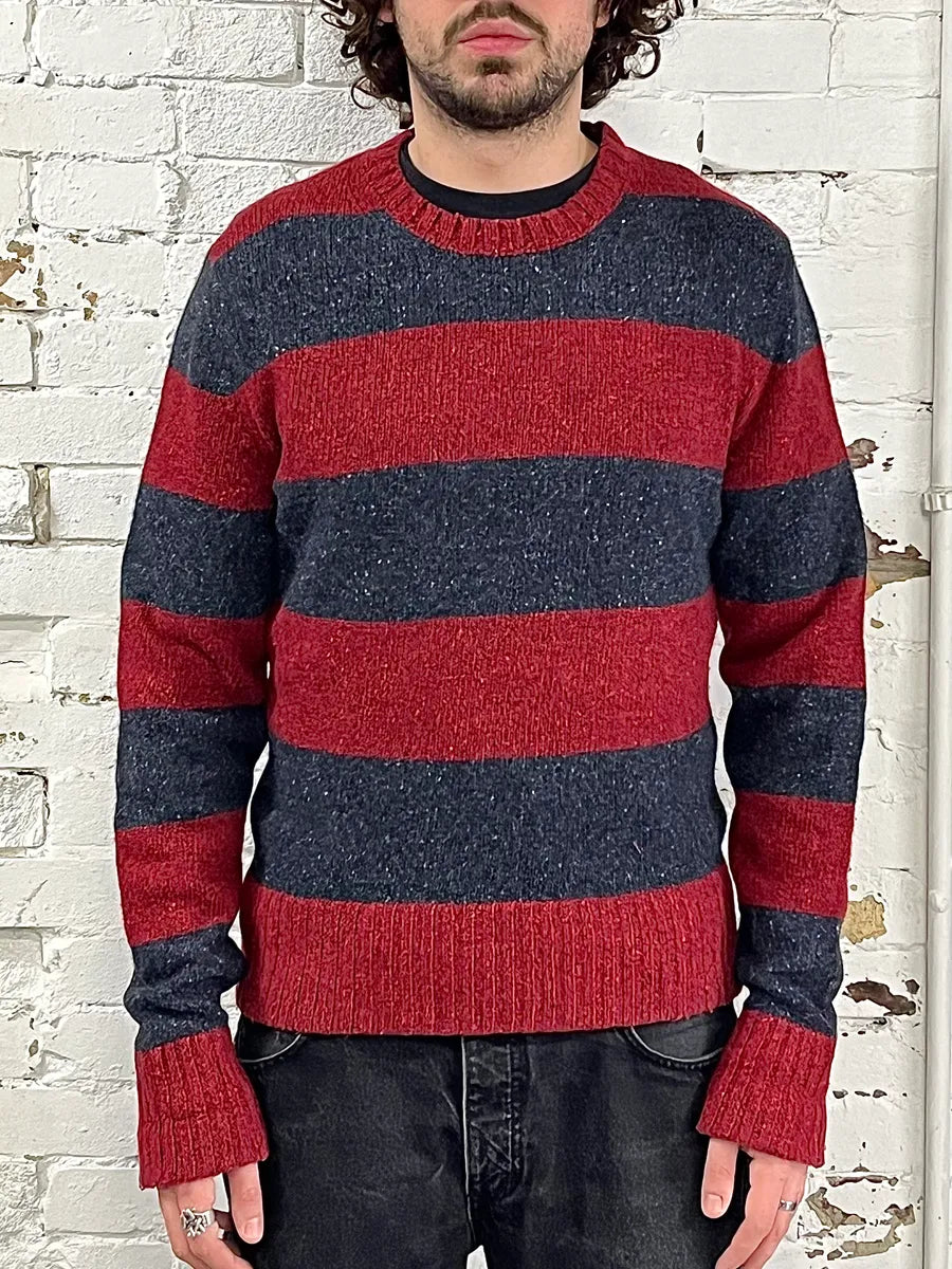 FW2011 Dolce & Gabbana Red & Grey Stripes Wool Sweater xLPlffo 1