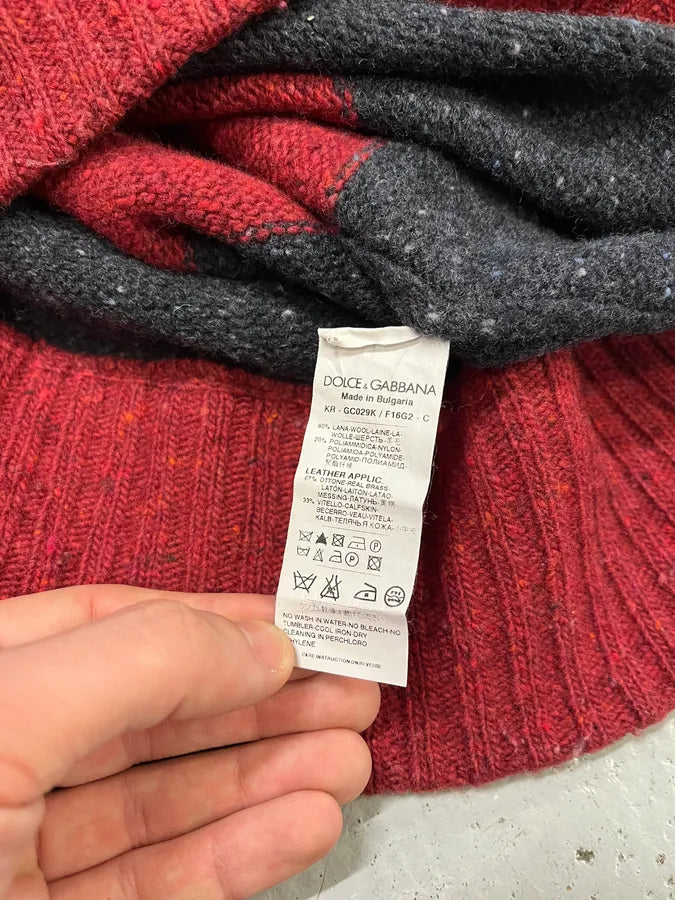 FW2011 Dolce & Gabbana Red & Grey Stripes Wool Sweater xLPlffo 10