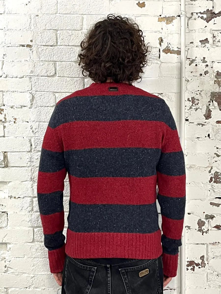 FW2011 Dolce & Gabbana Red & Grey Stripes Wool Sweater xLPlffo 2