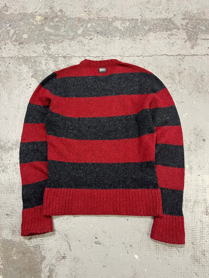 FW2011 Dolce & Gabbana Red & Grey Stripes Wool Sweater xLPlffo 6