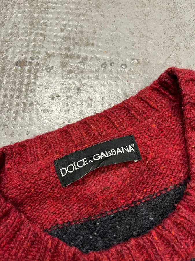 FW2011 Dolce & Gabbana Red & Grey Stripes Wool Sweater xLPlffo 8