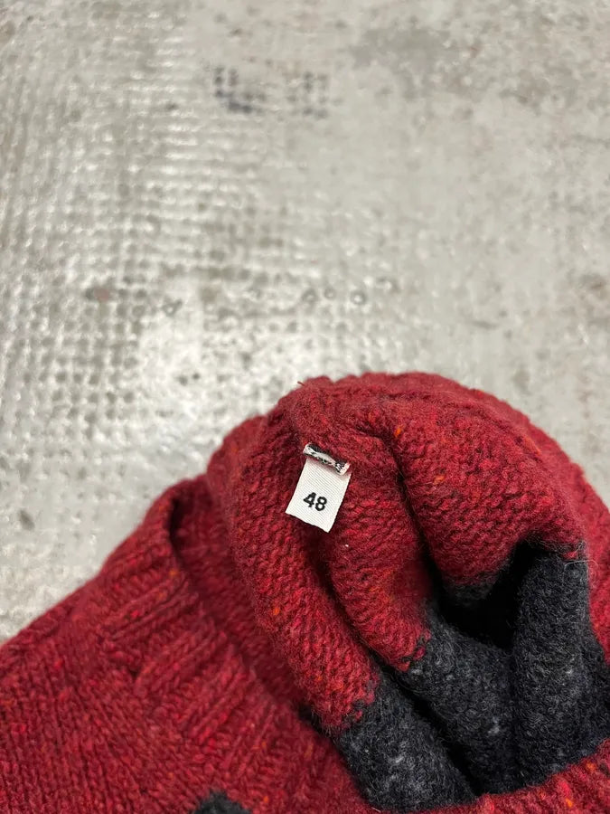 FW2011 Dolce & Gabbana Red & Grey Stripes Wool Sweater xLPlffo 9